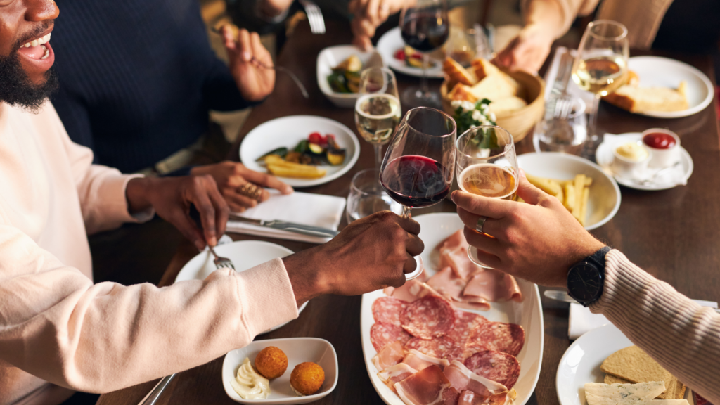 people eating at a restaurant
