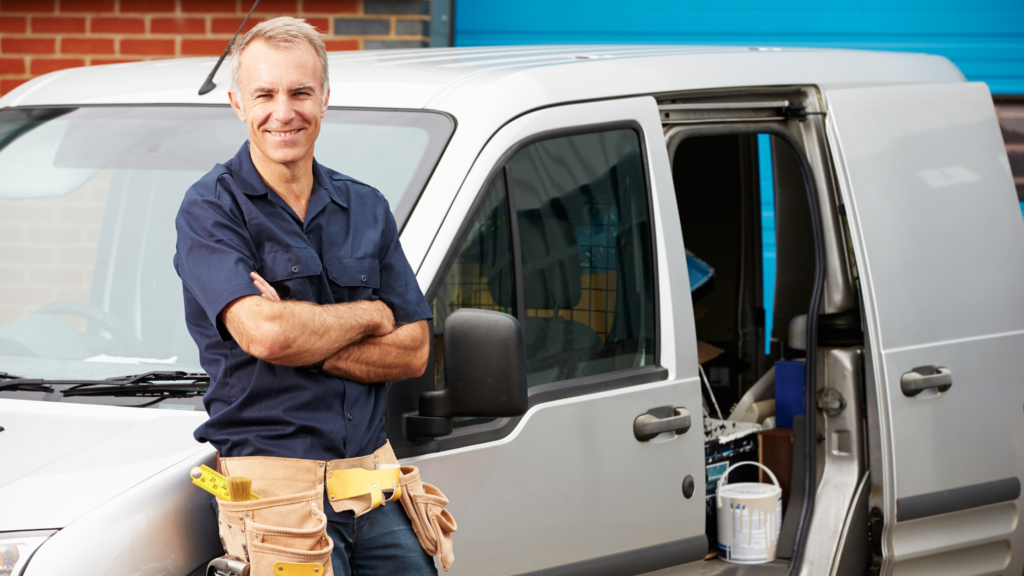 tools and equipment in builders van